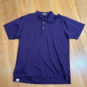 Peter Millar Mens Lightweight Cotton Golf Short Sleeve Polo‎ Purple L